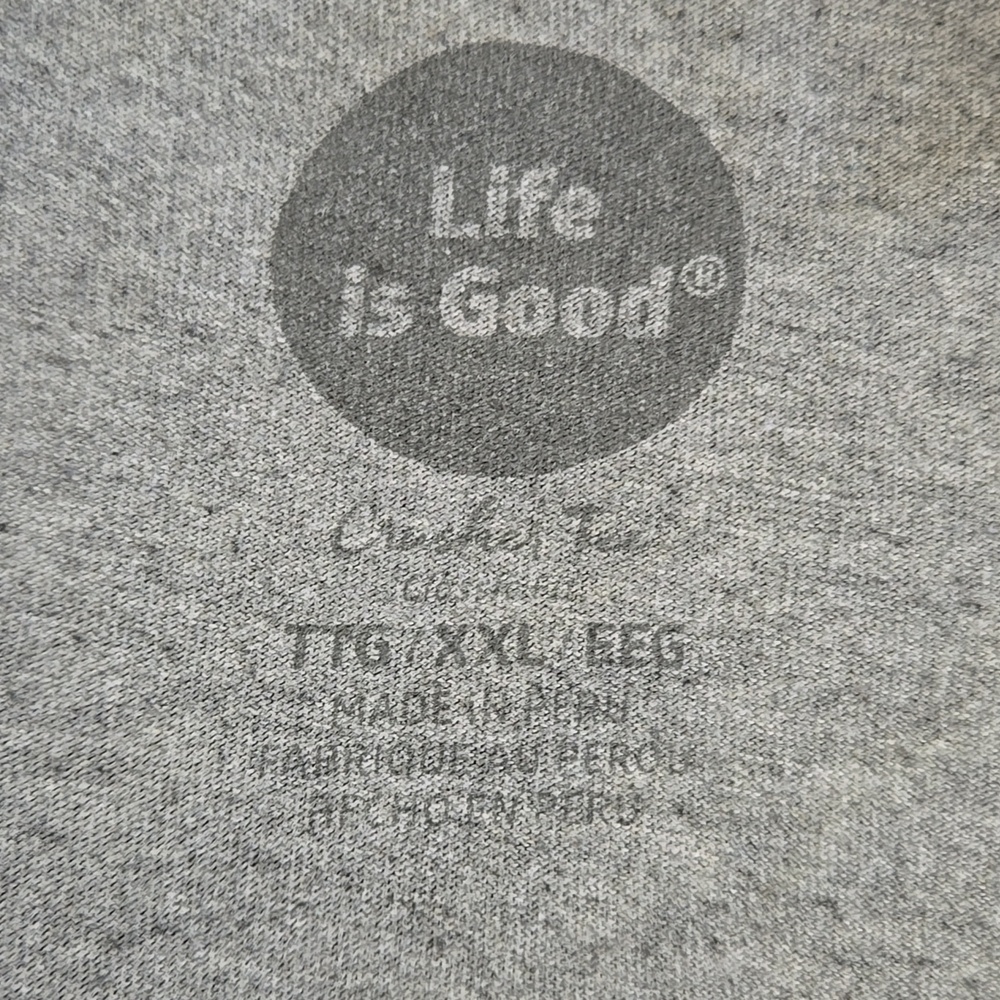 Women's Life is Good Tshirt Size XXL Grey. US Flag - Picture 5 of 9